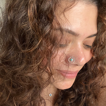 Turq Pin Wheel Nose Pin